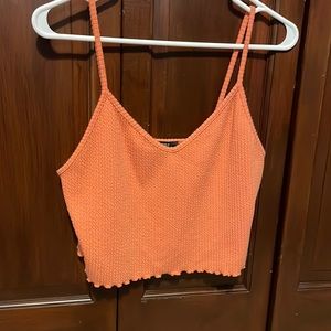 Orange ruffle forever 21 tank top.